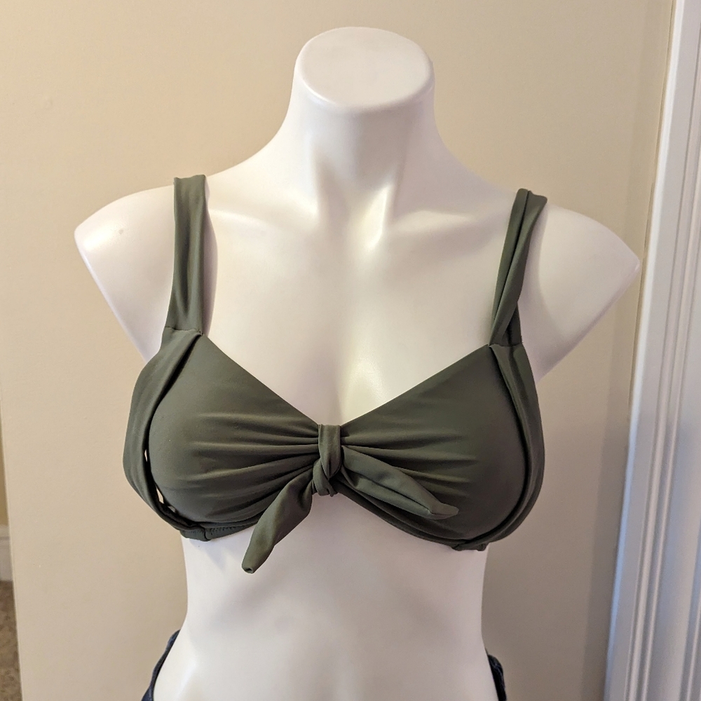 Olive green bikini top removable padding size small